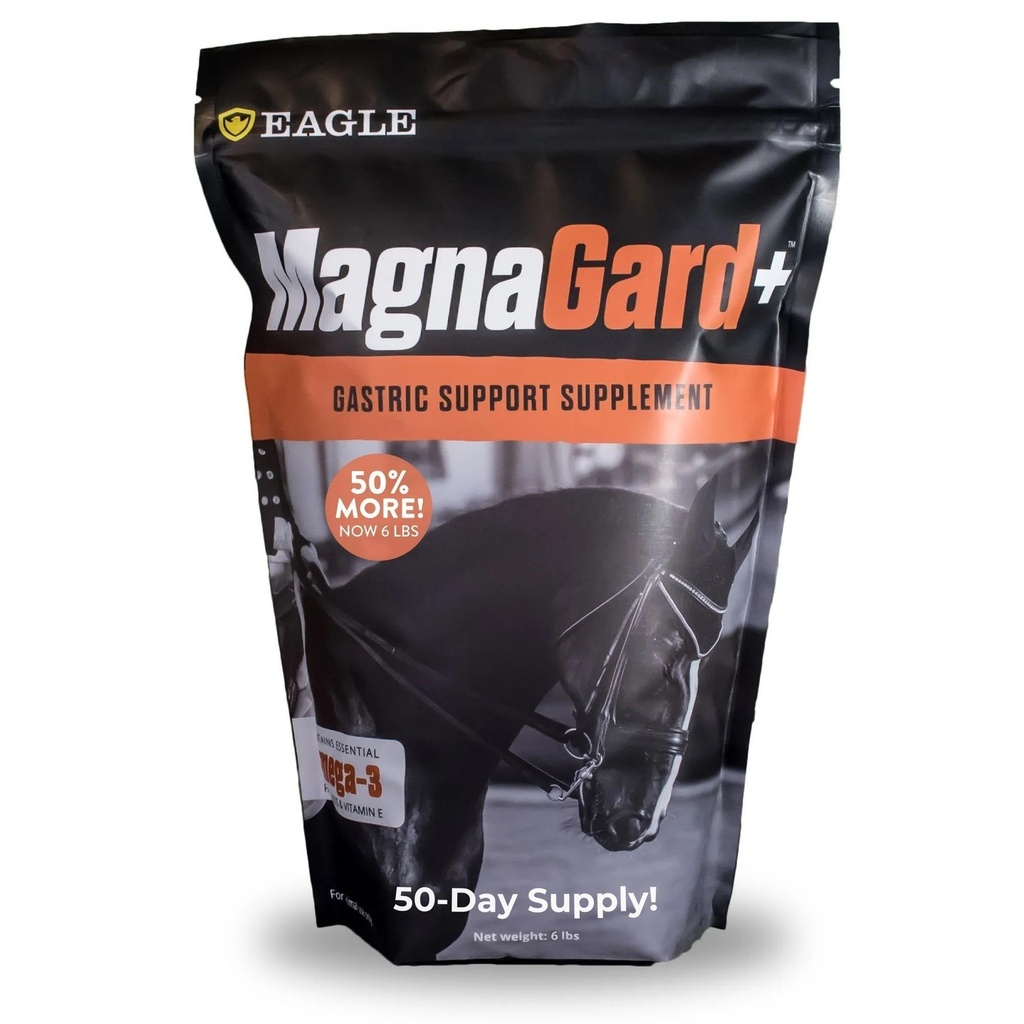 Plus Gastric Supplement Support pro koně s Omega 3s Omega 124; Relieves Ulcers, Calming dodatek, Magnesium & Other Vital Minerály 124; Powder, 6 Pound Bag, 45- Day Supply 124; by Eagle Equine