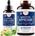WINDSOR BOTANICALS Appetit Conpressant a tekutý kolagen Marine dieta a Beauty Bundle