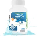 Wild Fish Oil Omega 3 - EPA / DHA - Bezdrátové, Lemon ochucené non-GMO, gluten & Soy Free - 1200mg na servírování, 60 Služeb, 60 Kapsle