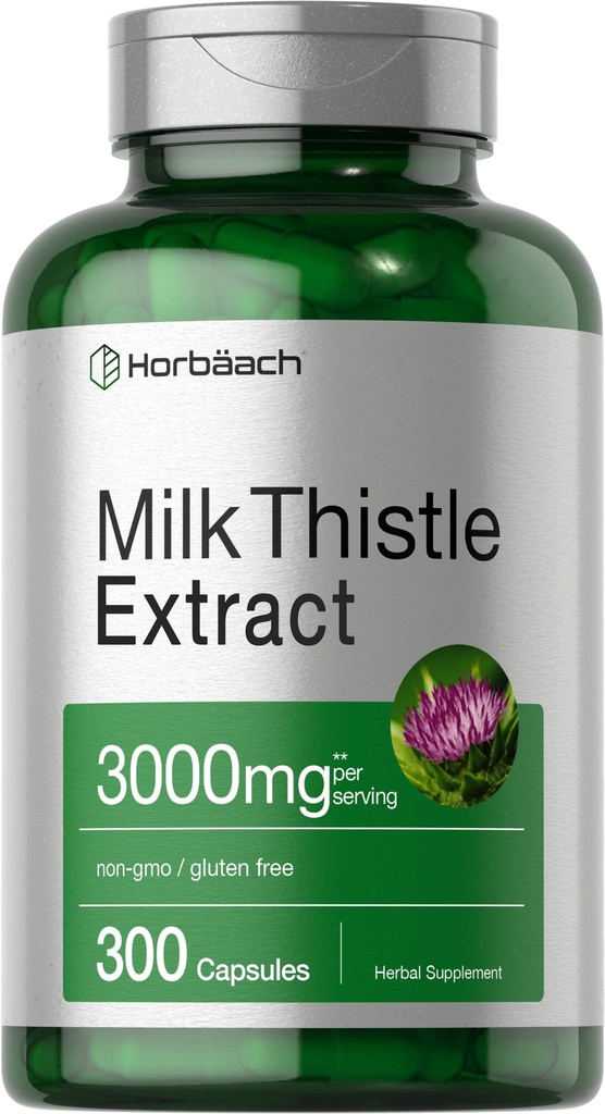 Horbäach Milk Thistle Dodatek 124; 300 Kapsle 124; Bylinný extrakt 124; Non- GMO, gluten zdarma