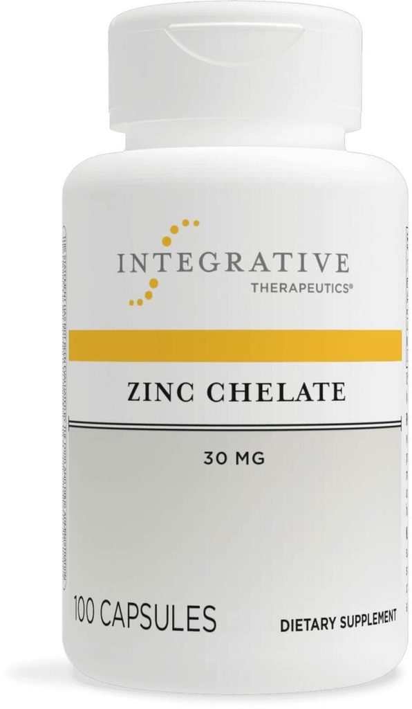 Integrační terapeutika Zinek Chelate - Antioxidant Support & Zdravá imunitní funkce * - Minerální doplněk pro muže a ženy - Dairy- Free & gluten- Free - 100 Kapsle (100 Služeb)