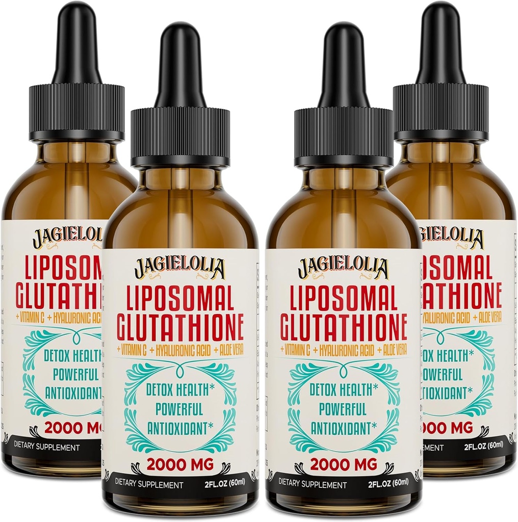 Lipozomální Glutathione Liquid 2000MG - Antioxidant Detox dodatek pro ženy a muže, stárnutí obrany, funkce jater a energie, s Hyaluronic Acid + Aloe Vera + Vitamin C, přírodní & Vegan, 8 FL.OZ