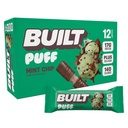 Stavěný bar, Puff Protein Bary, Mint Chip Puff, 17g Protein Snacks, On-The- Bary, Pouze 140 kalorií, 6g cukru, kolagen, gluten zdarma, 12 Počet