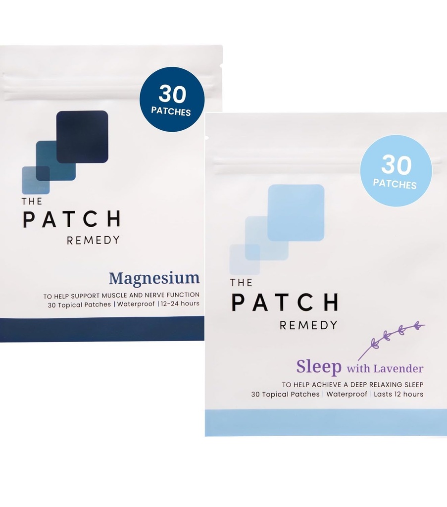 Patch Remedy Sleep & Recovery Bundle - (60 Záplaty) Základní večerní relaxace & Muscle Recovery Kit s Lavender Patch & Magnesium Glycinate Patch