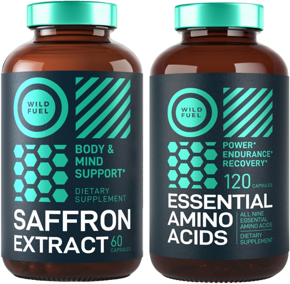 Základní doplněk aminokyselin a čistý Saffron Extract Energy a Mood Bundle