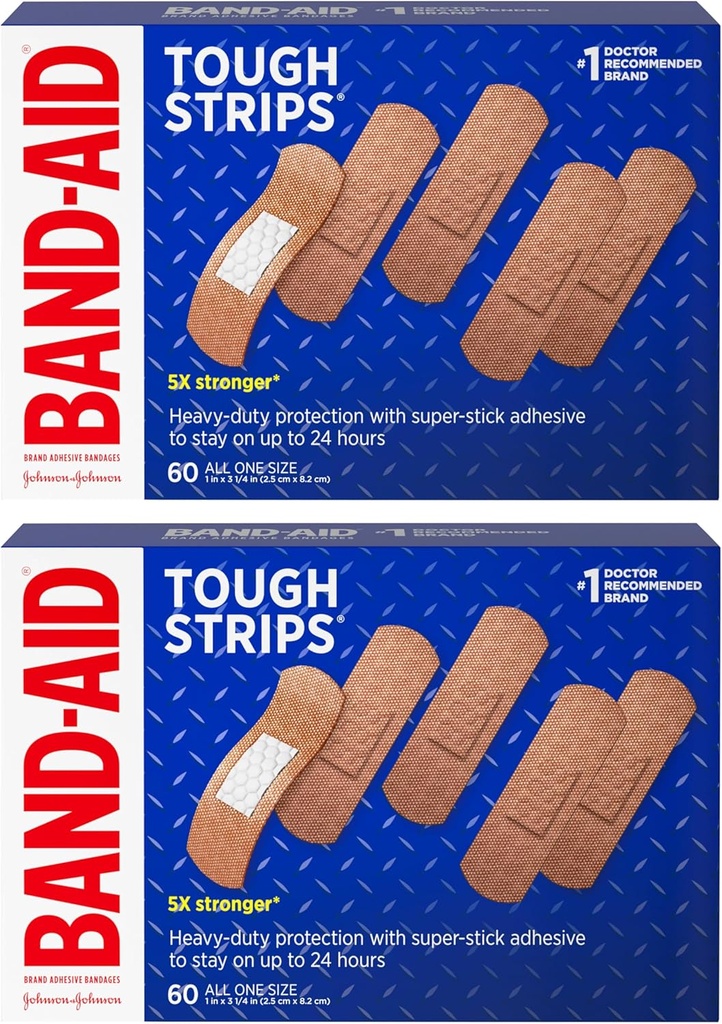 Band- Aid značka tvrdé pruhy adhesive obvazy pro péči o zranění, odolná ochrana pro malé kusy a škrabky, all One Size, 2 balení