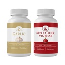 PURE ORIGINAL INGREDIENTS Česnek a jablečný ocet Kapsle Bundle (100 Kapsle každý), Žádné přísady nebo Fillery, Laboratorní ověřené