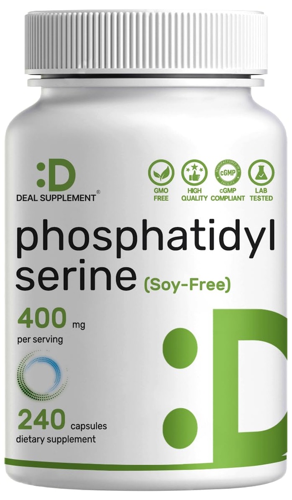 Fosfatidylserinový dodatek, 400mg Serving, 240 Kapsle - Soy Free Sunflower Lecithin Zdroj