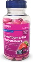 Basic Care Heartburn & Gas SuperChews Žvýkací tablety, Mixed Berry, 82 Count (Dříve SoundHealth)