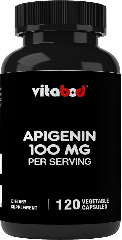 Apigenin 100mg per Serving - 120 Rostlinné kapsle - Surový rostlinný extrakt z heřmánkového květu - Non Habit Forming - Aktivní bioflavonoidy a antioxidanty