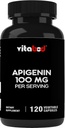 Apigenin 100mg per Serving - 120 Rostlinné kapsle - Surový rostlinný extrakt z heřmánkového květu - Non Habit Forming - Aktivní bioflavonoidy a antioxidanty