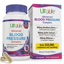 ULTALIFE krevní tlak doplňky - Pokročilý krevní tlak doplněk Komplex - Hawthorn Berry, Hibiscus, Česnek, forskolin - 14 Vitamíny & Byliny, 30 denní dodávky v Veggie Kapsle