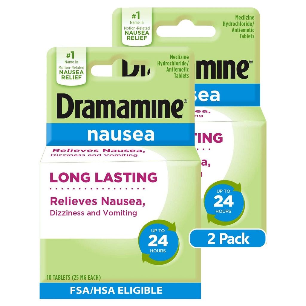 Dramamin Nausea Long Lasting, Nausea Relief, 10 Počet (Balení po 2)