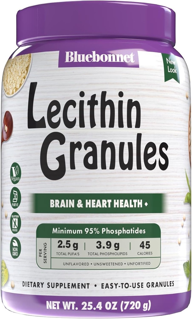Bluebonnet Nutrition Super Earth Lecithin Granules, odvozené z non-GMO Soy, gluten- Free, Non-GMO, Vegan, Kosher Certified, No Sugar Added, 25.4 oz, 96 Služeb