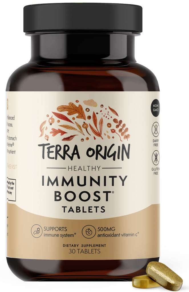 TERRA ORIGIN Supplementary Imunity Supplementary C124; Vitamin C, D3, zinek, selen, kurkuma, Echinacea, Ginger & Andrographis with BioPerine C124; Daily Imunitate Booster & Antioxidant Blend C124; 30 Tablet