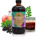 VINGA Organic Elderberry & Holy Basil Moringa Infusion - Denní bylinný tonik s jablečným octem, zázvor, ibišek, med 124; Podporuje imunitní a celkové Wellness 124; Non- GMO, 16 oz