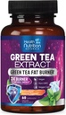 Zelený čaj Extract Kapsle - Standardizované 45% EGCG & 98% Polyfenoly - 3X Síla Zelený čaj Přírodní energie, Bylinný dodatek s Heart & Antioxidant Health Support, Lahvička v USA - 60 Kapsle