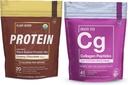 Základní prvky Hydrolyzované kolagen Peptidy Powder & Organic Pea Protein Powder - krémová čokoládová směs 124; klouby, kůže, vlasy, & Podpora nehtů + Low- carb Plant- Based Vegan Blend