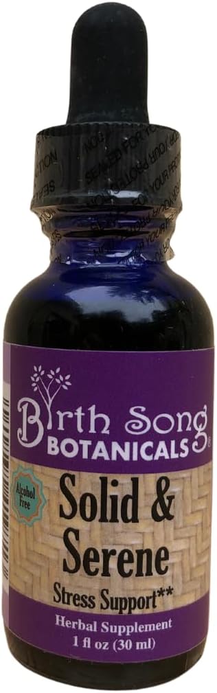 Narození Song Botanicals Solid & Serene Bylinné Stress a Mood Support Tincture - Heřmánek, Passionflower, Valerian Liquid Kapky pro podporu stresu - Non- Habit Forming přírodní doplněk