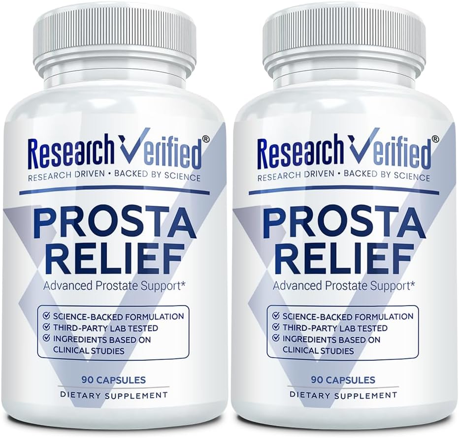 Výzkum Ověřený ® Prosta Relief - Saw Palmetto a Bioperine ® - Prostate Health; močové a močové zdraví, pohon a výkon; Čisté přírodní, 90 Kapsle (Balení po 2)