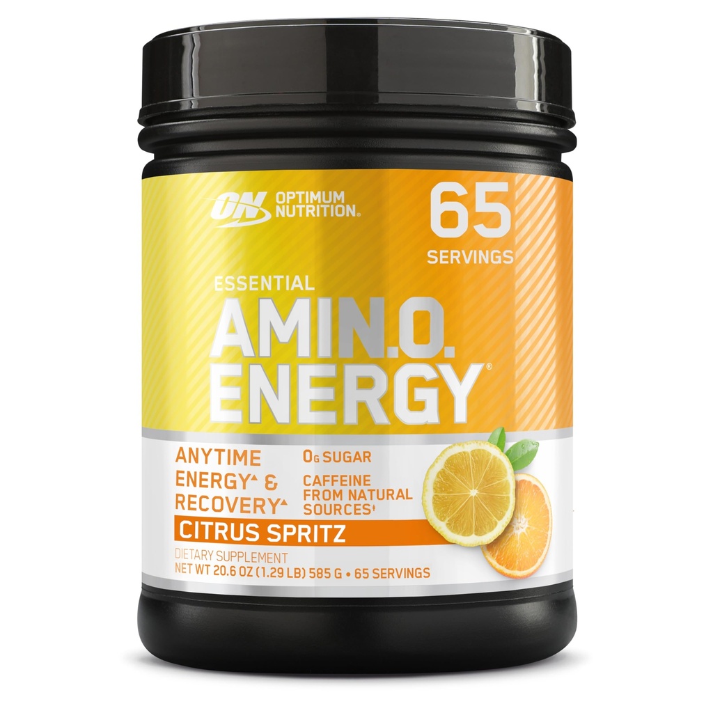 Optimum Nutrition New Flavor Amino Energy - Předcvičení se zeleným čajem, BCAA, aminokyseliny, Keto Friendly, Green Coffee Extract, Energy Powder - Citrus Spritz, 65 Servings (Balení May Vars)