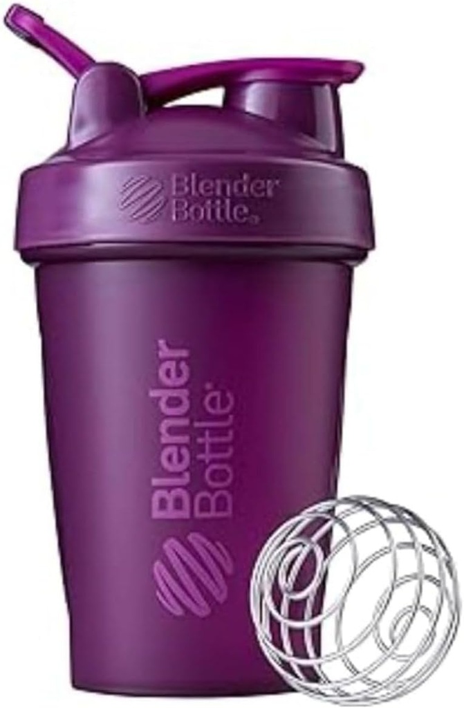 BlenderBottle Classic Shaker Bottle Perfect for Protein Shakes and Pre Workout, 20- Ounce, Plum