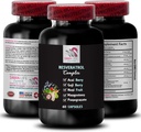Nutrient Boost - RESVERATROL COMLEX - Berry Výhody, Výkonné antioxidanty, Goji Berry Podpora, Elderberry Síla, Denní podpora, Granátová energie, Celé jídlo, Flavorful Energy 1 Lahvička 60 Caps
