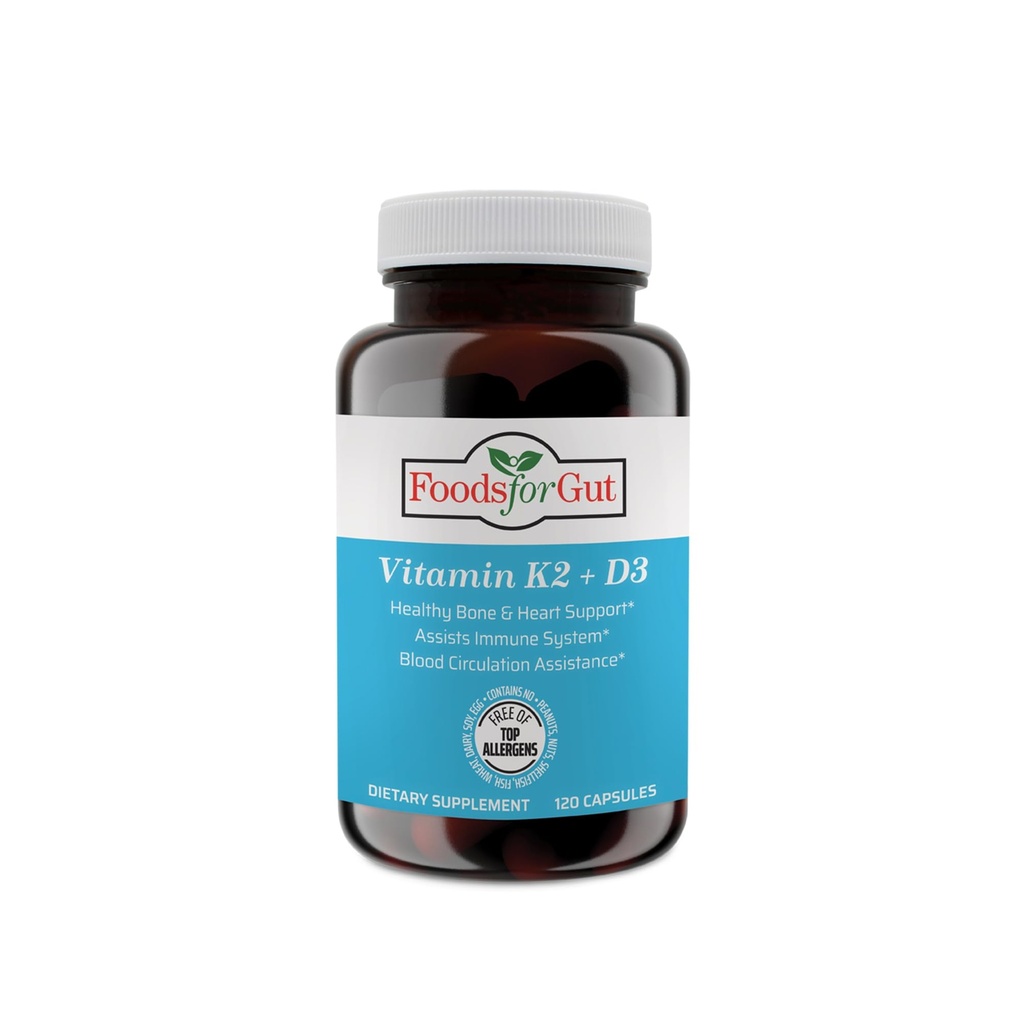 Vitamin K2 (MK7) D3 & BioPerine ® Black Pepper Extract 124; 120 Kapsle 124; bez vrchních alergenů 124; Kostní zdraví 124; Mood & Energy Support 124;