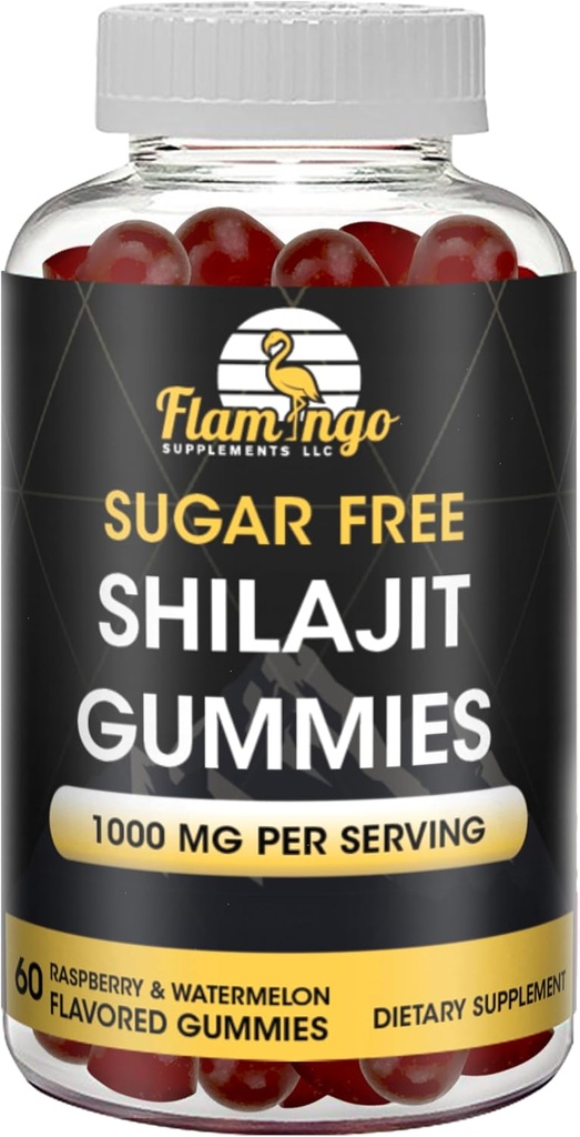 Sugar Free Shilajit Gummies (1000mg Serving) - Přírodní Himalayan Organic Fulvic Acid Shilajit Dodatek pro muže a ženy -60 Gummy Chews