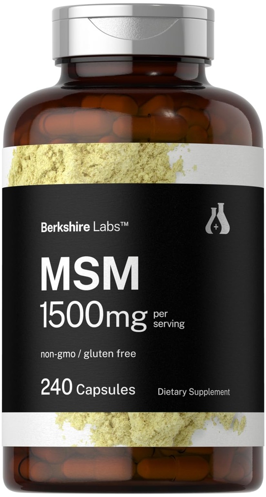 Horbäach MSM Kapsle 1500mg PHARMAD 124; 240 Count PHARMAD 124; Non- GMO, gluten Free Supplementary PHARMAL 124; Berkshire Labs