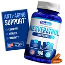 We Like Vitamins Resveratrol 1000mg per Serving - 180 Easy to Swallow Veggie Capsules - Natural Resveratrol Supplement 1000mg - Antioxidant Supplement Helps Support Anti-Aging and Immune System