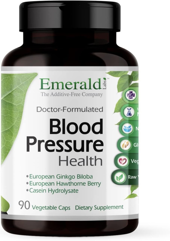 Emerald Labs, krevní tlak zdraví, 90 Veg Kapsle