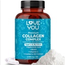 Love You Premium Collagen Complex - Typy I, II, III, V & X - Vlasy, kůže, hřebíky, Sponky & Gut Support - Hydrolyzované hovězí kolagen Peptidy - Grass-Fed, Non- GMO, 120 Kapsle, USA Made