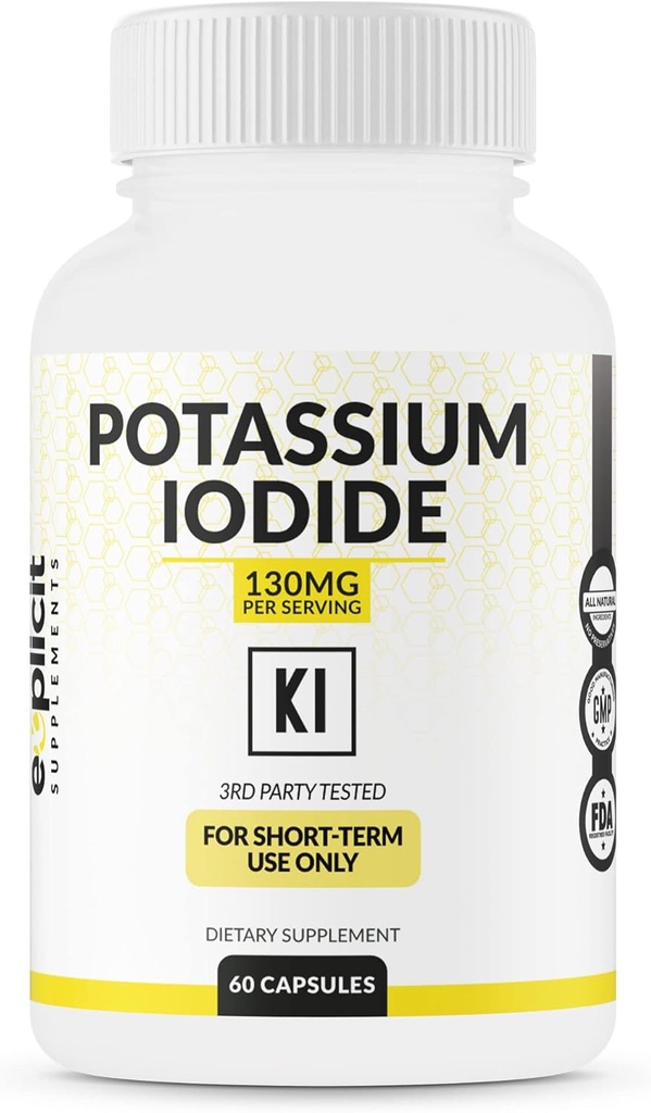 Iodid draselný 130mg Dávka - 30 Podání - Podpora štítné žlázy a obrana