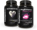 Inteligentní Labs 2- in-1 Bundle MagEnhance Magnesium Supplement (komplex magnesium L- Threonátu s Mg Glycinátem a Mg Taurate) a Max síla Berberine 500MG Kapsle
