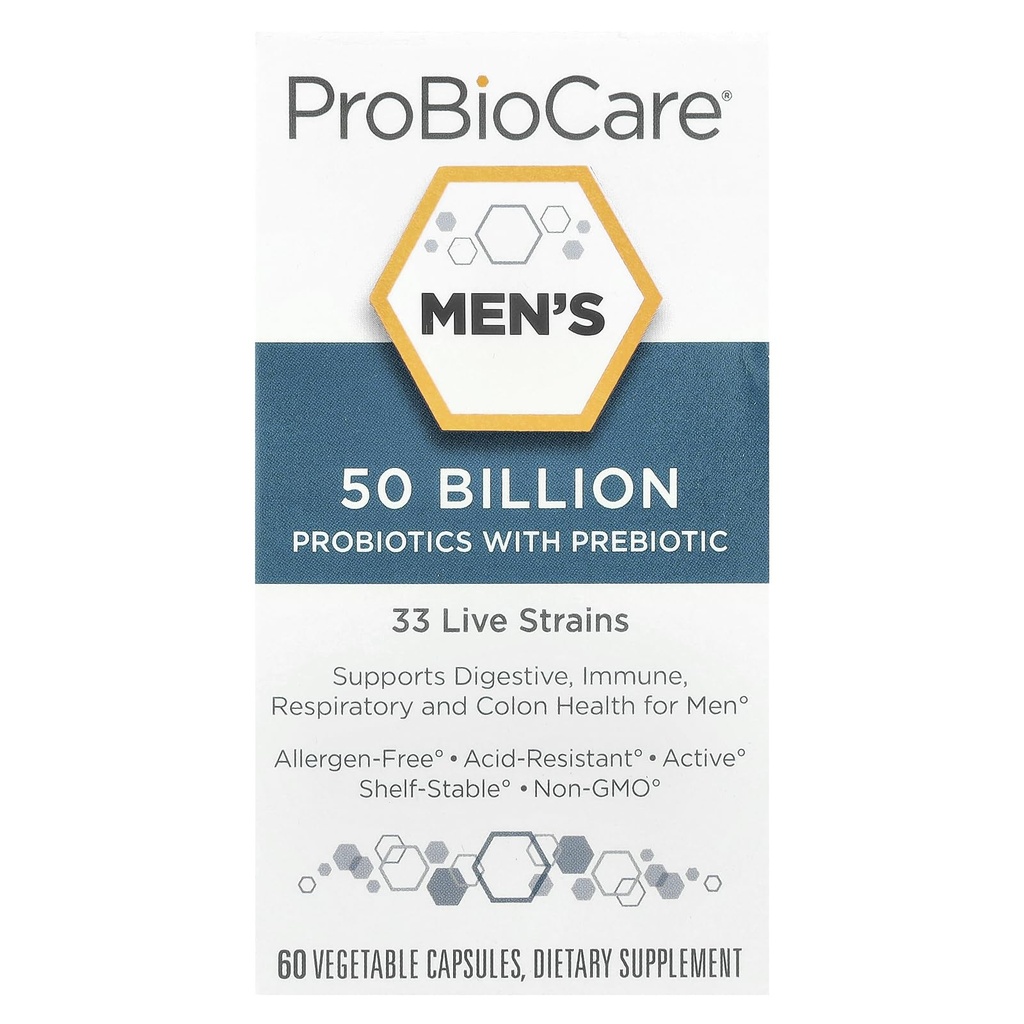 Probiotika pro muže - 50 miliard CFU, podporuje výživné zdraví a rovnováhu Gut Flora, podporuje celkové Wellness, a zlepšuje imunitní funkci (60 Zeleninové kapsle)