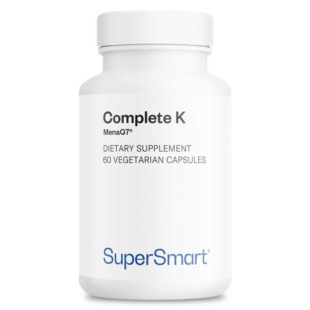 Supersmart - Kompletní K - s K1, K2 (MK4 + MK7) - Full Spectrum vitamin K dodatek 124; Non- GMO & gluten zdarma - 60 Vegetariánské kapsle