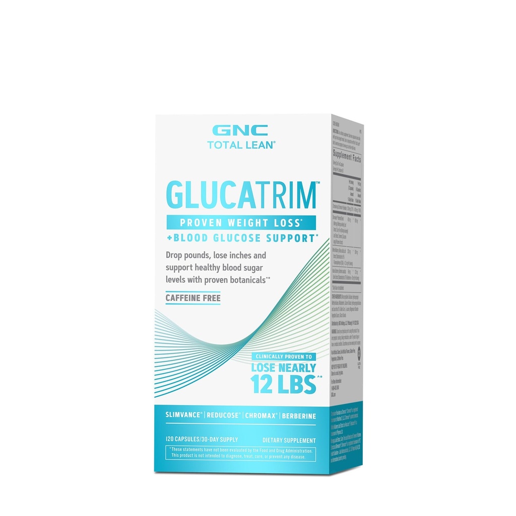 GNC Total Lean GlucaTrim, 120 Kapsle, Kofein zdarma, 60 Služeb