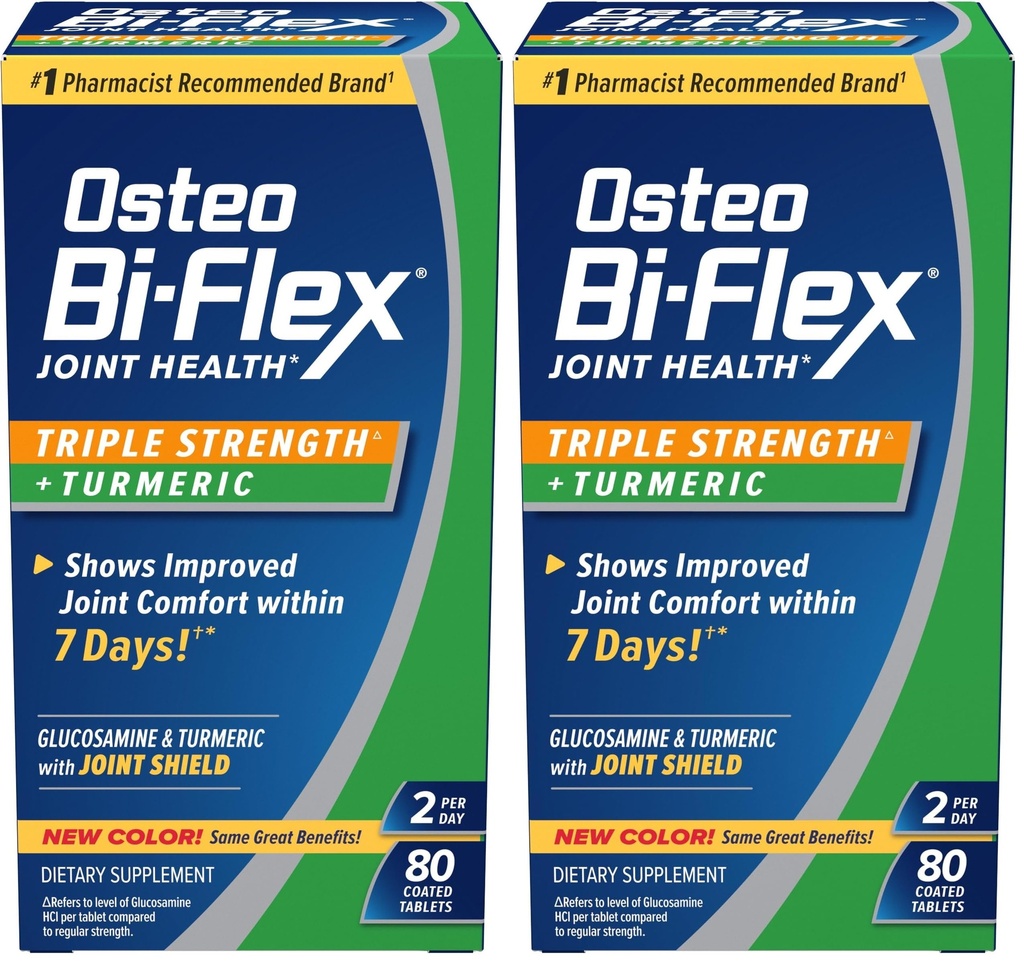 Osteo Bi-Flex Triple Strength Glucosamine s kurkumou, Joint Health Appendix, Coated Tablety, Original Version, 80 Count (Pack of 2)