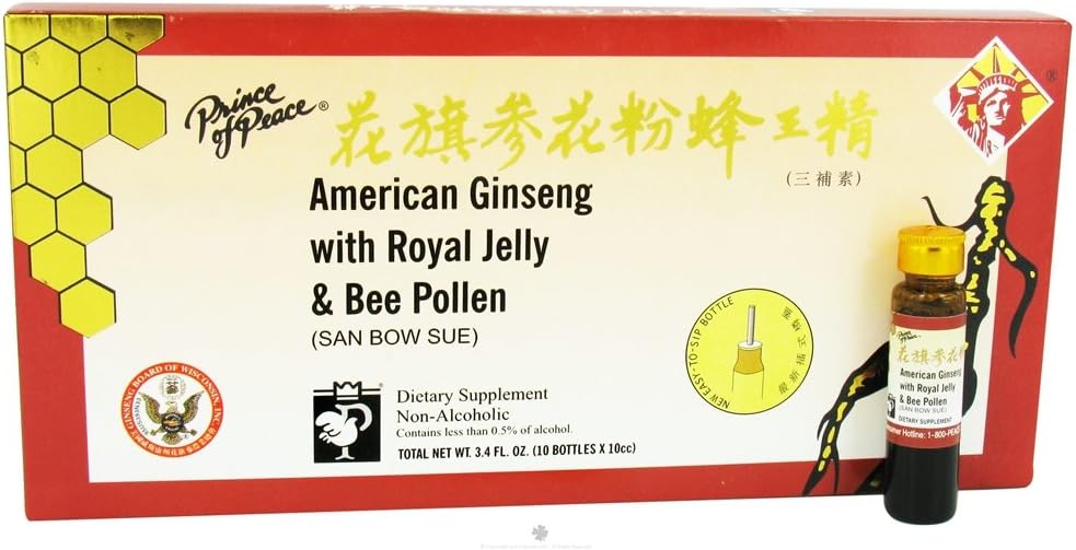 Amer Ginseng s Royal Jelly Bee Pollen (10 single Serving Bottles)