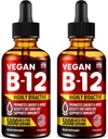 Balení po 2 - B12 Sublingválních 5000 mcg Drops - Made in USA - Vegan B12 Vitamíny pro energii, Mood & Paměť - Vysoce biologicky dostupné Sublingvální Drops - Methylkobalamin pro ženy a muže - 2 fl. oz.