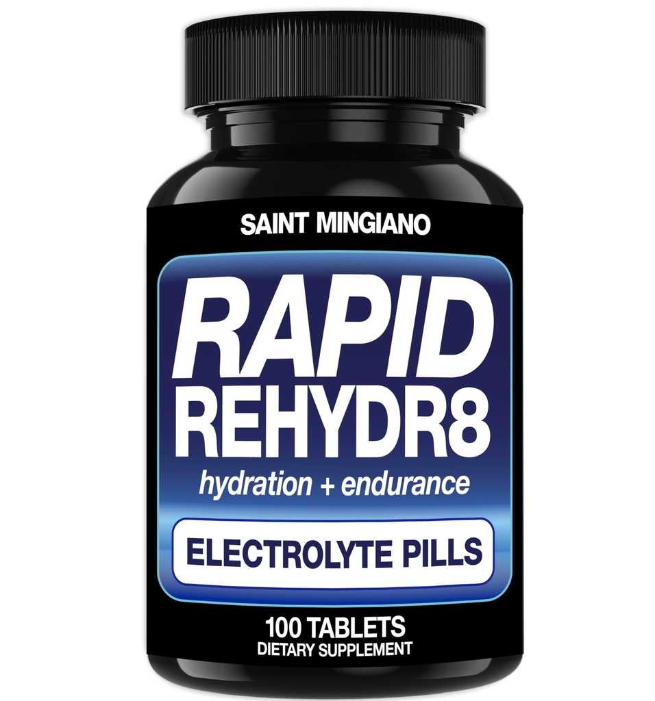 Rapid Rehyd8 Electrolyte Tablety 100 Kapsle - Hydratační pilulky Pomoc při prevenci křečí a podporuje svalovou vytrvalost a zotavení - 100 Snadno spolknout tobolky