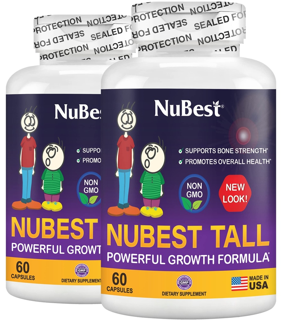 NuBest Tall CLAS124; Podpora síly kostí, zdraví kostí, vylepšené imunitní a celé tělo Wellness s vápníkem, kolagen, a Byliny pro věkové doby 5 + & Teens CLAS124; Balení 2 CLAS124; 2 měsíce Dodávka
