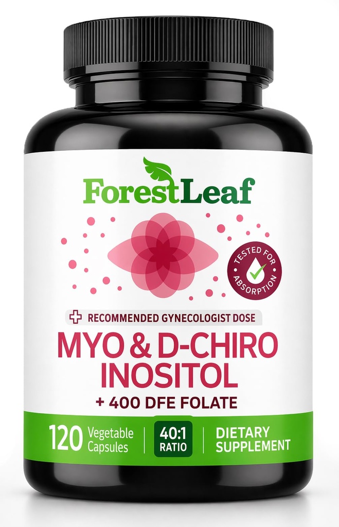 Myo- Inositol & D- Chiro Inositol Dodatek pro zdraví žen 124; Plodnost doplňky ženy 124; Inositol 40: 1 Ratio Podpora ovariální funkce a zdravé hormonální rovnováhy ženy 124; 2050mg 124; 120 Powder Caps
