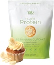 Bílkovinný prach na bázi rostlin TRU, BCAA, EAA, 20g Vegan Brown Rice & Pea Protein, 100 Calories, 27 Vitamíny, Žádné umělé Flavors 25 Dorty (arašídové máslo banán Cupcake)