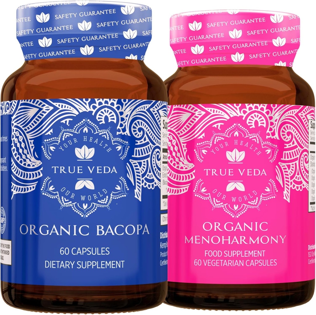 True Veda Clarity Bundle USDA Organic CLANE124; Multi-Award-Winning CLANE124; Bacopa CLANE124; MenoHarmony Capsules