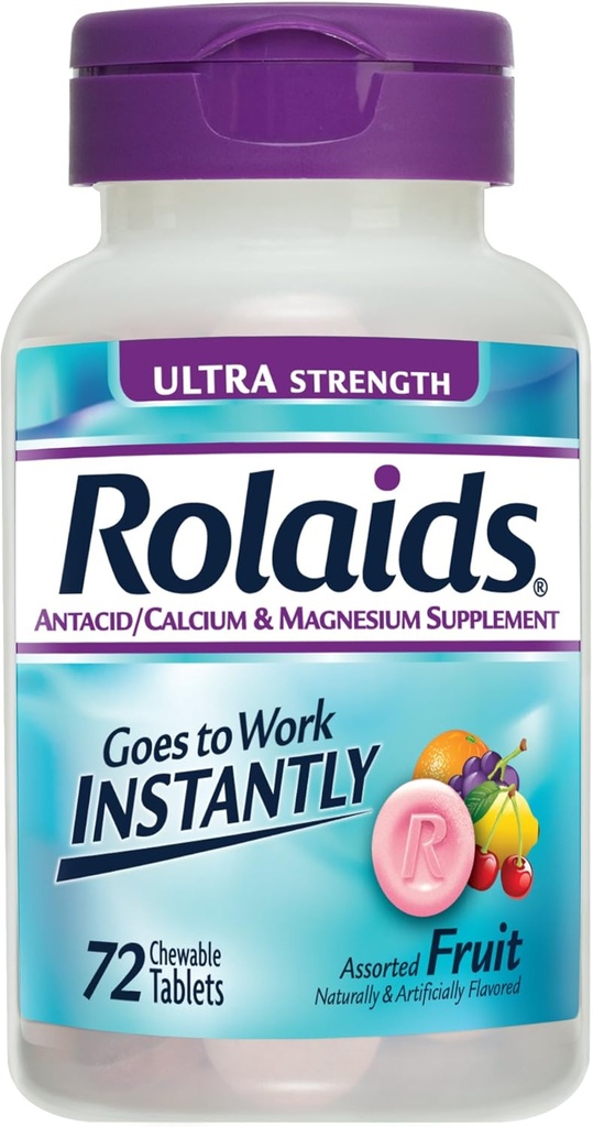 Rolády Antacid vápník a hořčík dodatek Ultra silné tablety, Ovoce 72 ea