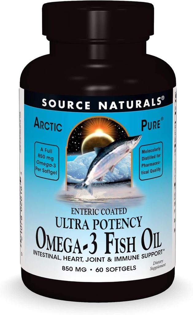 Zdroj Naturals ArcticPure Omega33 Fish Oil 850mg Ultra potency EPA + DHA For Heart, Joint, Brain & Imunitary Health - Enteric Coated For Sensitive Stomachs - 60 Softgels