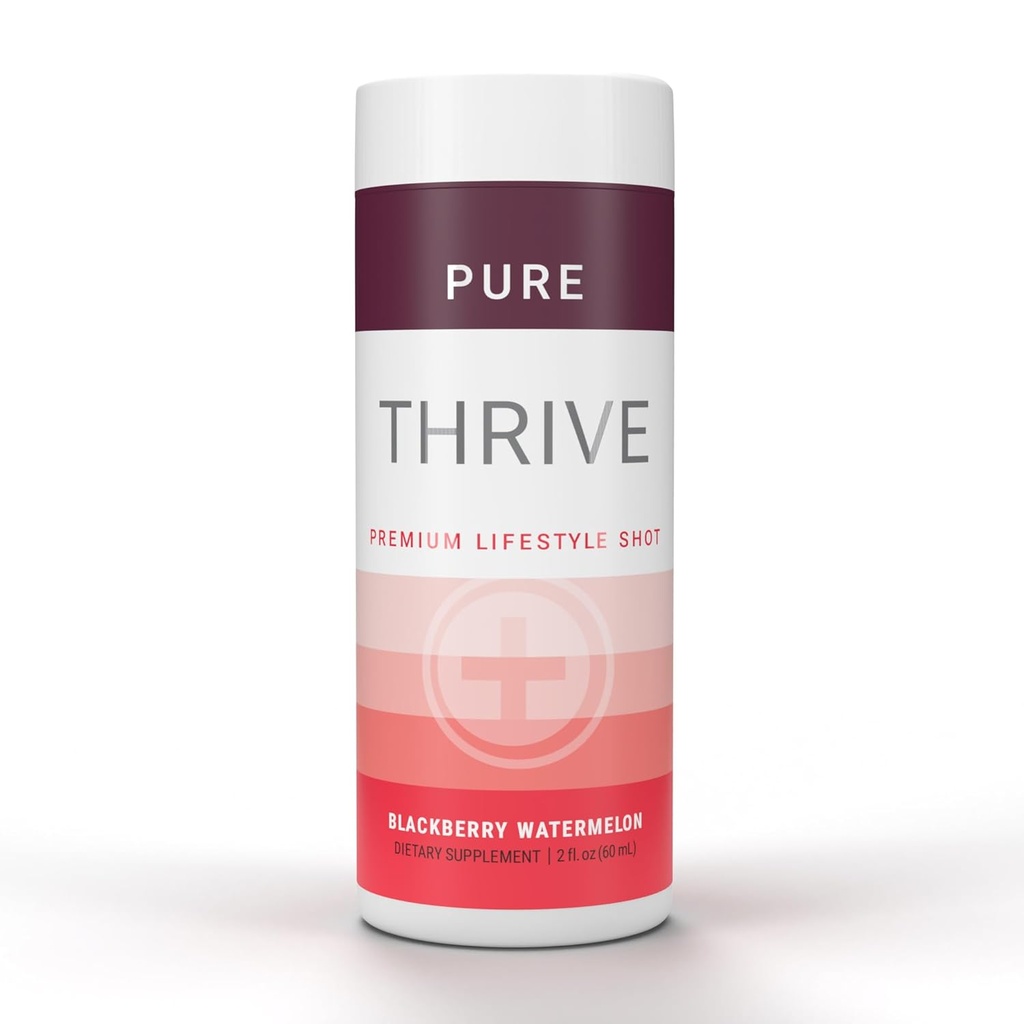 THRIVE by Le-Vel Energy Shot - Blackberry Watermeloun 124; 2 fl oz curren124; 12 Count current 124; Clean, Sugar- Free, Zero-Calorie Energy Booster Curren124; přírodní doplněk energie s B Vitamíny 124; Zdravý kofein Shot
