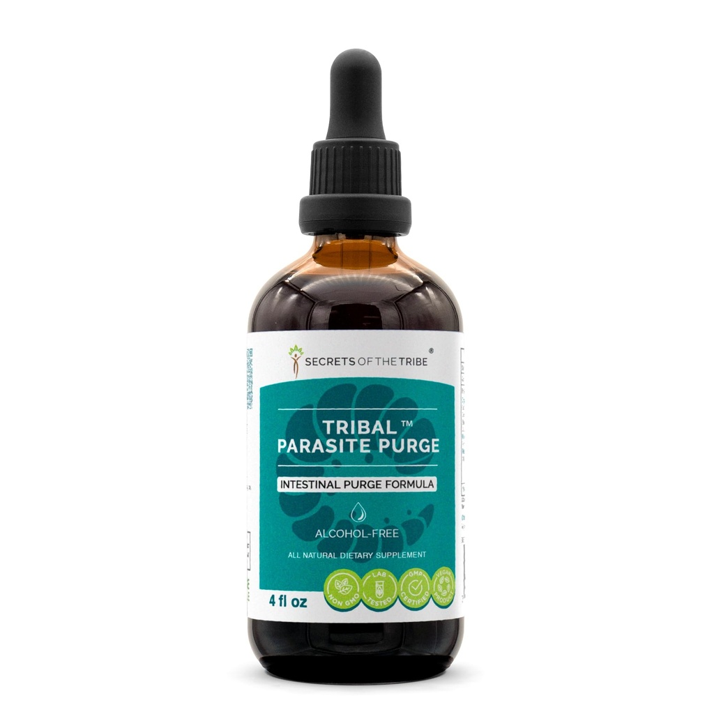 Tajemství kmene kmenové parasite Alcohol- Free Extract, high- potency Bylinné kapky, tinktura Vyrobeno z brusinky, Česnek, Černý ořech, OSHA, Wormwood, Dýně. Střevní čistka Formule 4 oz